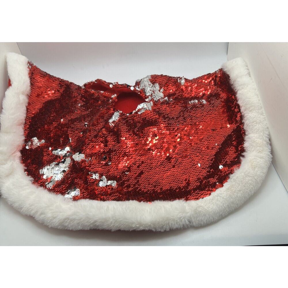 Wondershop Red/Silver Sequins Mini 18” Christmas Tree Skirt